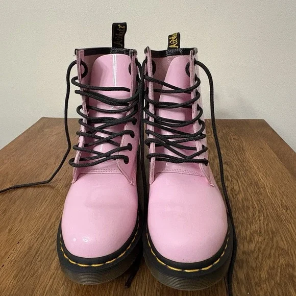 Dr Martens Women's Pink Boots Size 8 - Picture 2 of 6